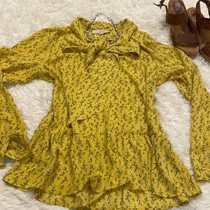 Loft tie neck peplum